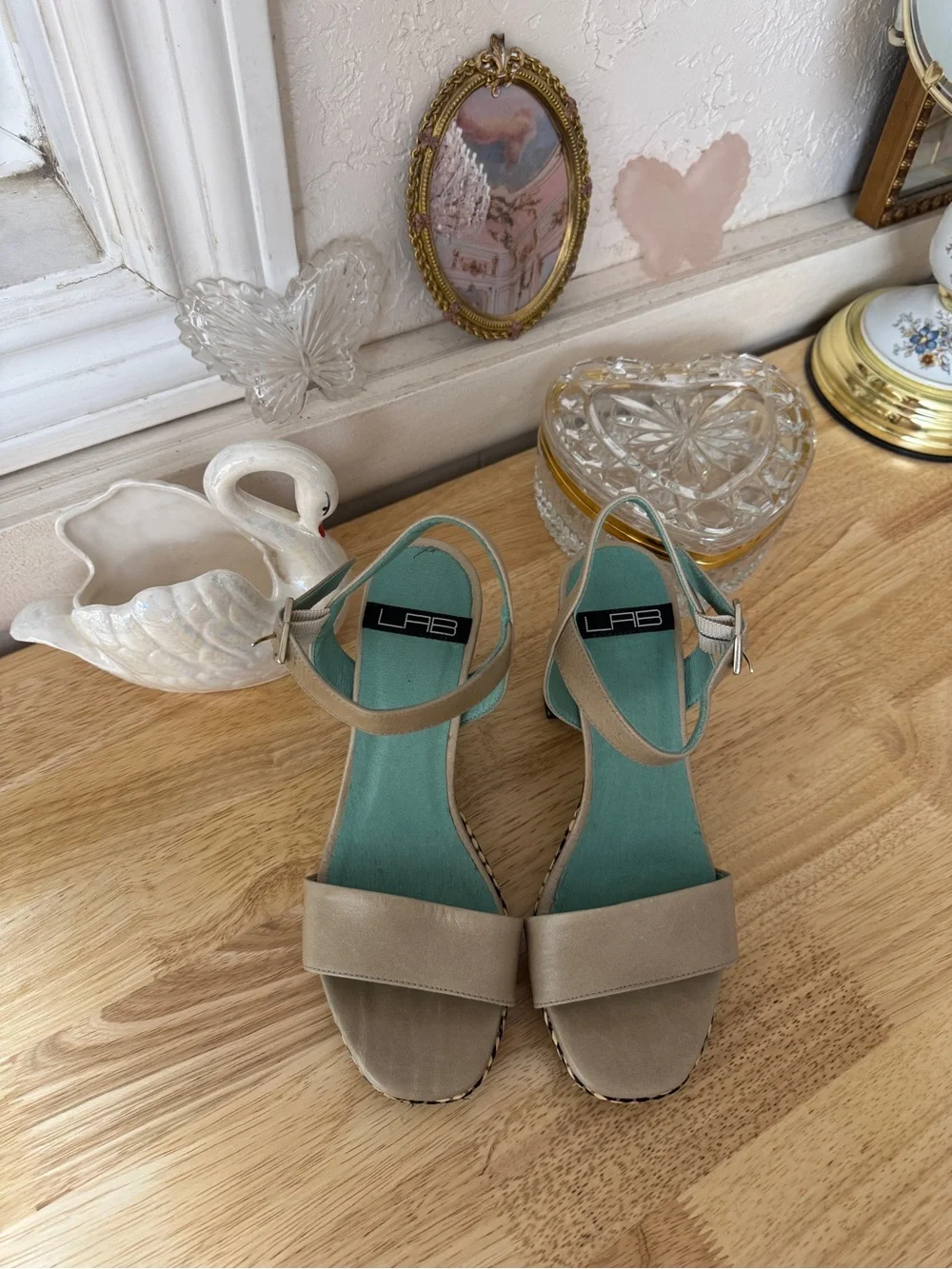 Y2K LAB platform heels with chunky woven block heels size 37 Boho Indie